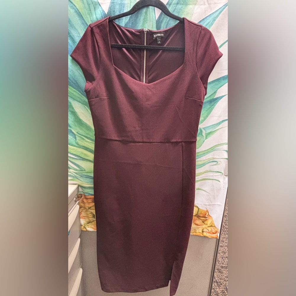 Express burgundy midi dress